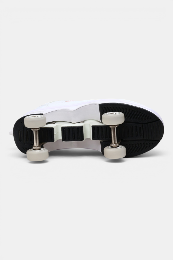 Sneaker Beyaz Kırmızı Tekerlekli Ayakkabı — Paten Ayakkabı Beyaz Kırmızı | Laykids