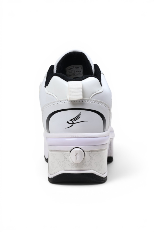 Sneaker Beyaz Siyah Tekerlekli Ayakkabı — Paten Ayakkabı Beyaz Siyah | Laykids